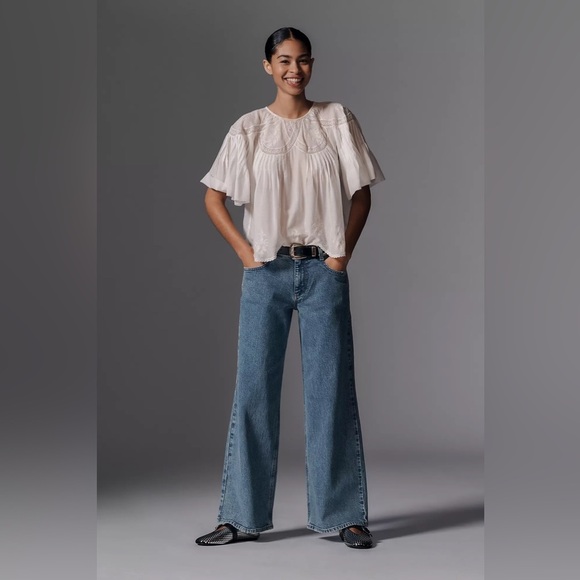 NWT Anthropologie Pilcro Low-Rise Wide-Leg Jeans $148 SIZE 30 petite ⛄️ - Picture 5 of 7